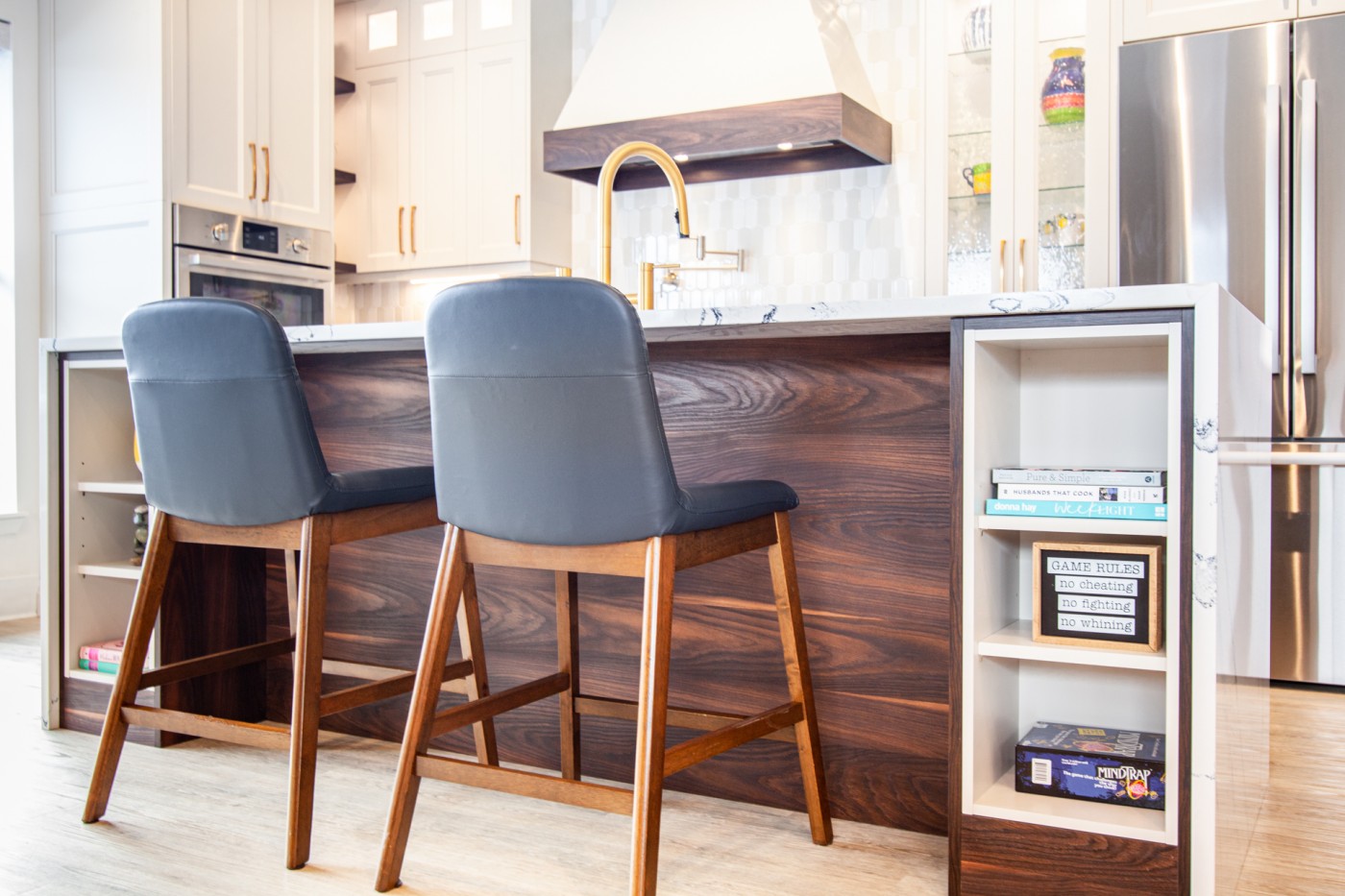 Custom kitchen cabinets being installed by Classic Kitchens & Design in Parksville