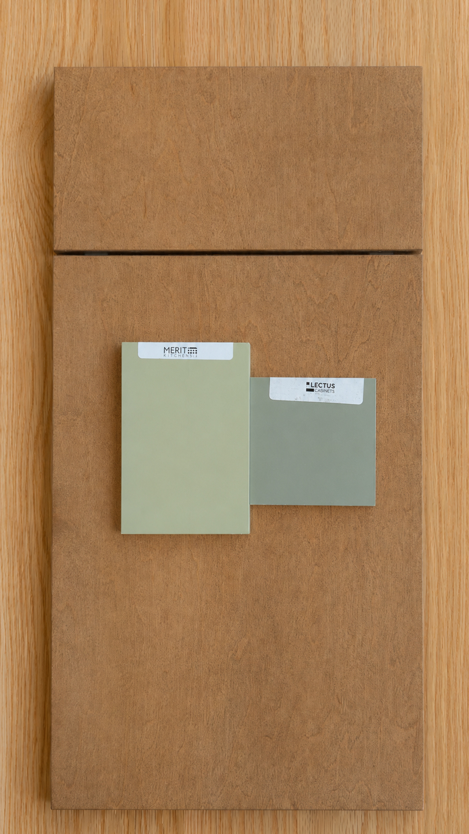 Muted green cabinets in a small Vancouver Island kitchen